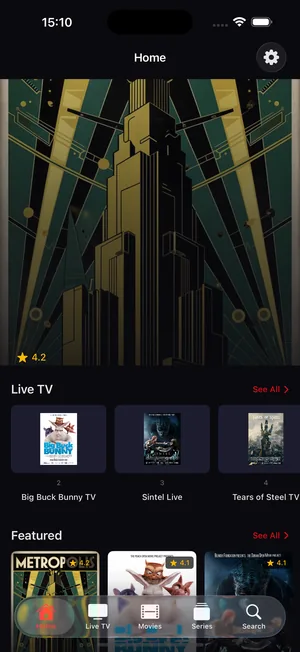 TELOS on iPhone: home screen